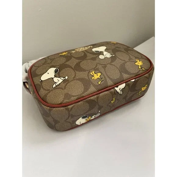 Coach X Peanuts Mini Jamie Camera Bag In Signature Canvas With Snoopy Woodstock - Picture 6 of 7
